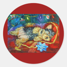 Yorkshire Terrier Round Sticker