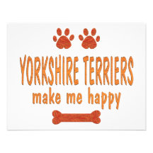 Yorkshire Terriers Make Me Happy Personalized Announcement