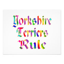 Yorkshire Terriers Rule Personalized Invitations