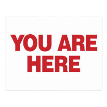 You Are Here - Red Post Card