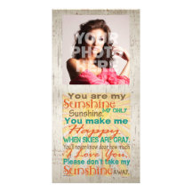 You are my Sunshine Orange/Teal/Cream Personalized Photo Card