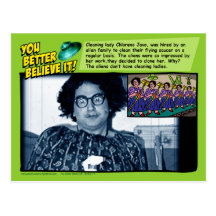 You Better Believe It! - Aliens & Cleaning Lady Postcard