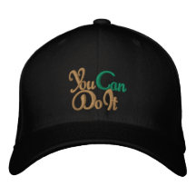 You can Do it Logo Green Light for Go Embroidered Baseball Caps