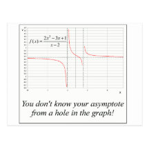 You don't know your asymptote... postcards