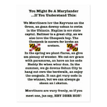 You Might Be A Marylander Postcard (pack of 8)
