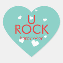 You rock Valentine's day red blue heart stickers