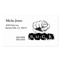 You Suck Finger Pointing Business Card Template