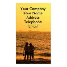 Young Couple at the Beach Business Card Template