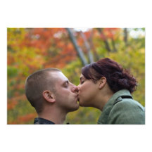 Young Couple Kissing Personalized Announcements
