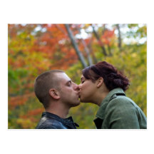 Young Couple Kissing Postcard