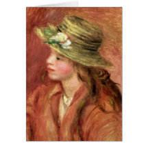 Young Girl in a Straw Hat, c.1908 Greeting Cards
