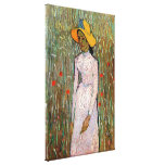 Young Girl Standing Against a Background of Wheat canvas prints