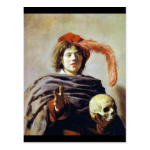 Young Man with a Skull Post Cards