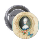 Young Marie Antoinette Butterfly Art Print Pinback Button