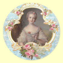 Young Marie Antoinette n Pink Roses Stickers stickers