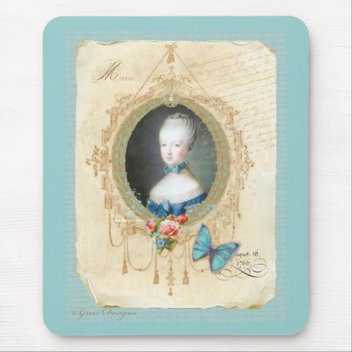 Young Queen Marie Antoinette n Butterfly Mousepad