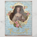 Young Queen Marie Antoinette Pink Roses Art Print Full Color Flyer