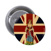 Young Queen Victoria British Scrap piece design Buttons
