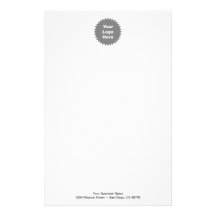 Your business logo here promo personalized stationery