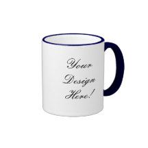 Your Design Here! Wedding Mugs Navy Bue White