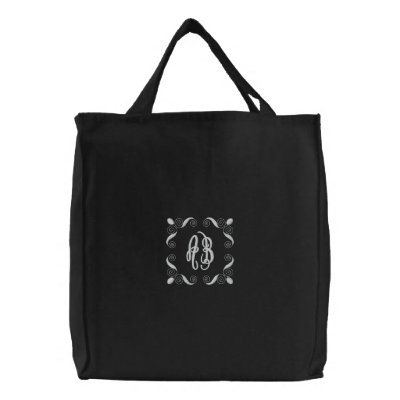Your initial. Customisable Black & White Monogram Canvas Bags