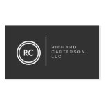 YOUR INITIALS LOGO on DK GRAY No. 2 Business Card