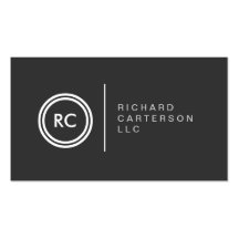YOUR INITIALS LOGO on DK GRAY No. 2 Business Card