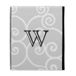 Your Letter. Black / White Swirl Monogram. Custom iPad Folio Covers