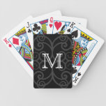 Your Letter. Black / White Swirl Monogram. Custom Card Decks