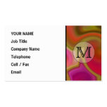 Your Letter, Colourful Swirls and Custom Monogram. Business Card