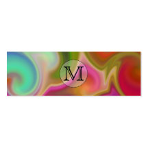 Your Letter, Colourful Swirls and Custom Monogram. Business Card Template