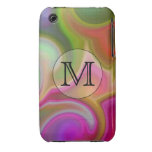 Your Letter, Colourful Swirls and Custom Monogram. iPhone 3 Cover