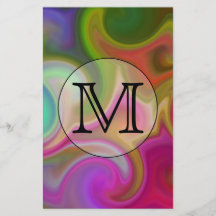 Your Letter, Colourful Swirls and Custom Monogram. Personalized Flyer