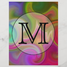 Your Letter, Colourful Swirls and Custom Monogram. Full Color Flyer