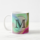 Your Letter, Colourful Swirls and Custom Monogram. Mugs