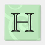 Your Letter. Custom Green Swirl Monogram. Refrigerator Magnets