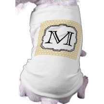 Your Letter. Custom Monogram. Beige Polka Dot. Pet Clothes
