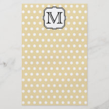 Your Letter. Custom Monogram. Beige Polka Dot. Flyer