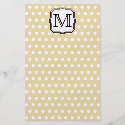 Your Letter. Custom Monogram. Beige Polka Dot. Flyer