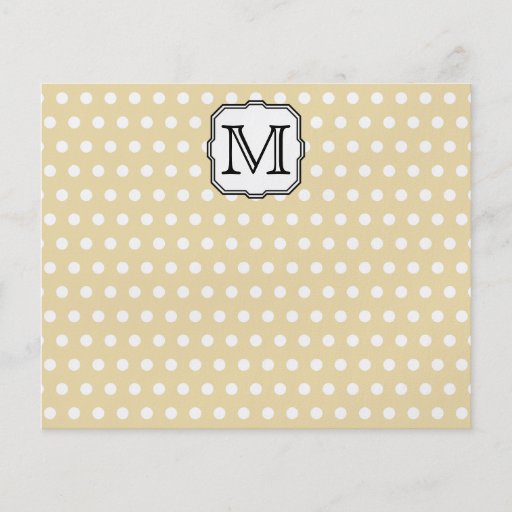 Your Letter. Custom Monogram. Beige Polka Dot. Custom Flyer