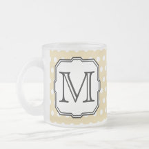 Your Letter. Custom Monogram. Beige Polka Dot. Coffee Mugs