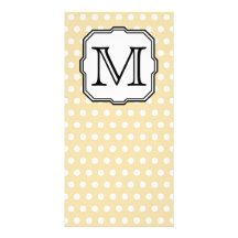 Your Letter. Custom Monogram. Beige Polka Dot. Photo Card Template