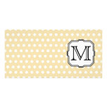 Your Letter. Custom Monogram. Beige Polka Dot. Customised Photo Card