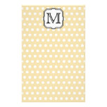 Your Letter. Custom Monogram. Beige Polka Dot. Personalized Stationery