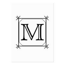 Your Letter. Custom Monogram. Black and White Business Card Templates
