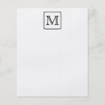 Your Letter. Custom Monogram. Black and White Full Color Flyer