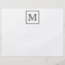 Your Letter. Custom Monogram. Black and White Full Colour Flyer