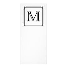Your Letter. Custom Monogram. Black and White Personalized Invites