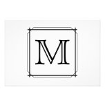 Your Letter. Custom Monogram. Black and White Custom Invitations
