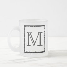 Your Letter. Custom Monogram. Black and White Mug